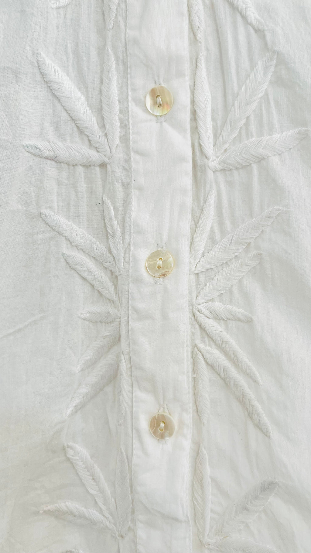 Pure Cotton Leaf Motif Chikankari Shirt